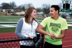 Sports Care Specialist speaking with Brock Beins