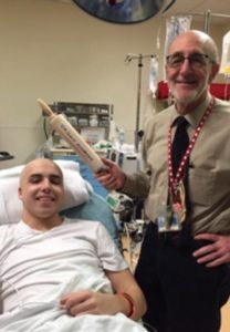 Joey with Dr. Gordon Gale in the hospital