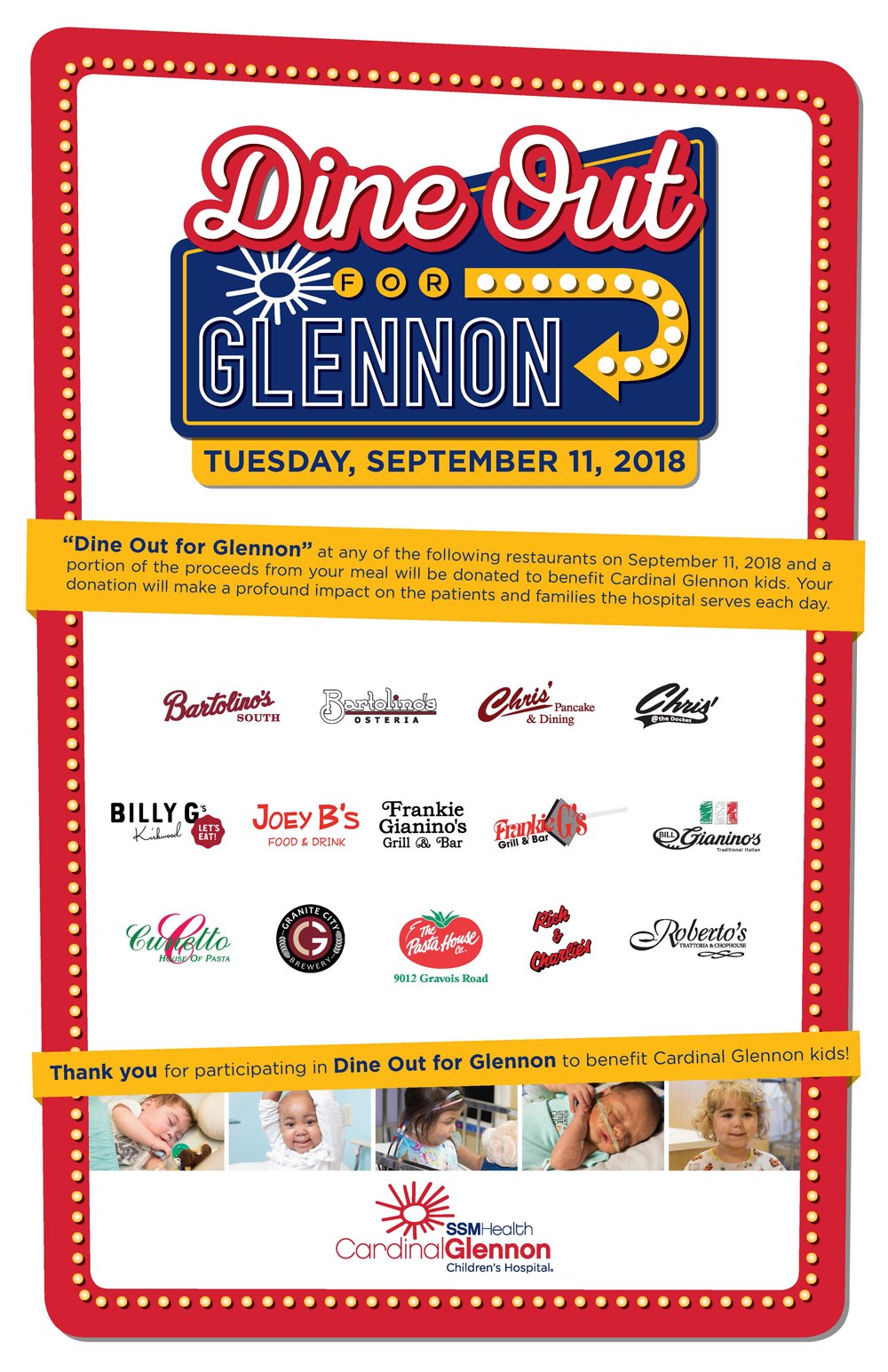 Dine Out for Glennon - Tuesday, September 11, 2018
