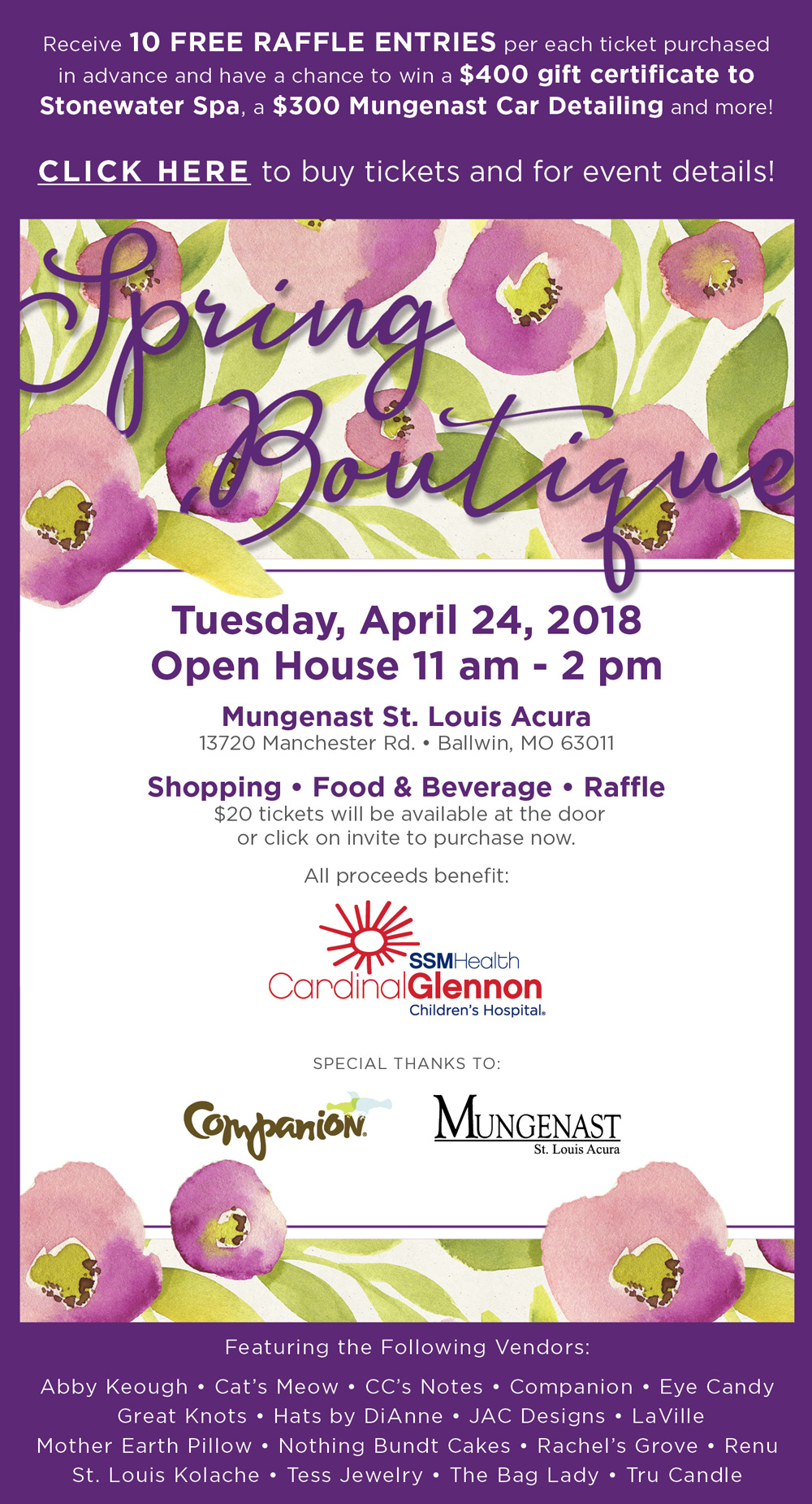 Join the Glennon Guild for the Spring Boutique Tuesday, April 24