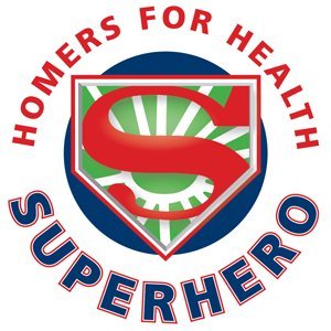Homers for Health Superhero logo