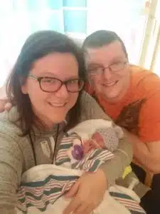 Cardinal Glennon kid Liam Rhoades with mom and dad