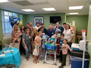 Cardinal Glennon patient Liam first birthday party with family