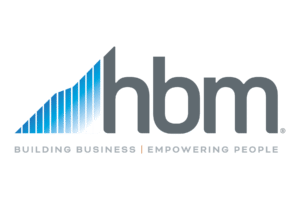Blue fade out vertical lines w/ hbm & BUILDING BUSINESS EMPOWERING PEOPLE below