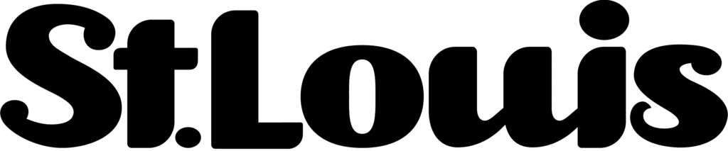St. Louis in black, rounded font