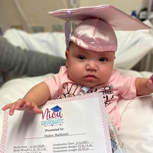 Hailey graduating from the NICU at Cardinal Glennon