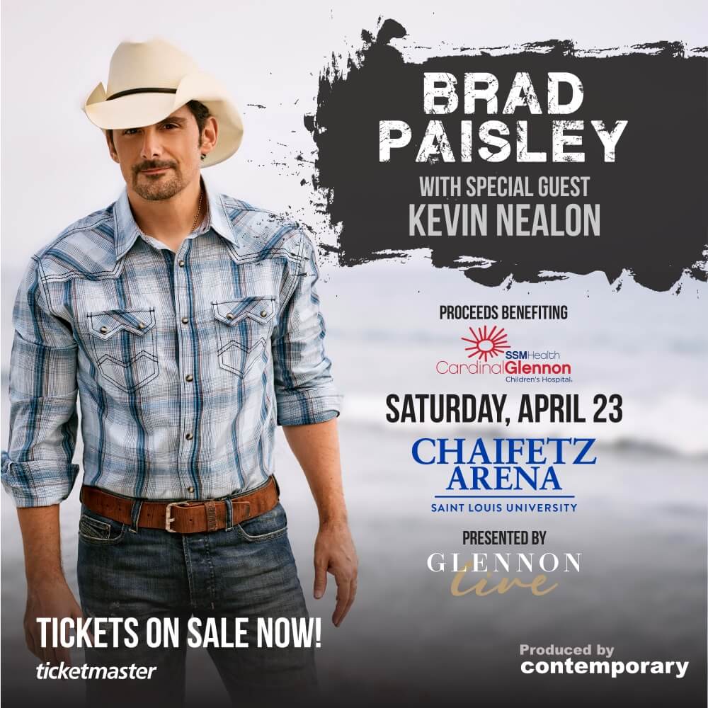 Buy tickets for Brad Paisley headlining Glennon LIVE on Saturday, April 23, 2022