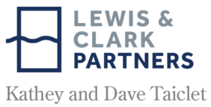 Lewis & Clark Partners, Kathey and Dave Taiclet logo lockup