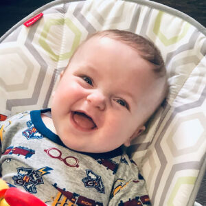 Baby Easton laughing