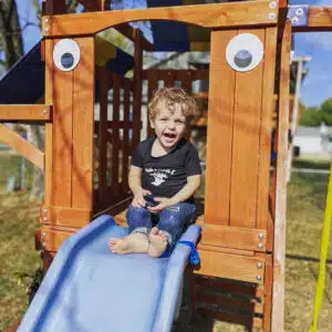 Easton at top of slide