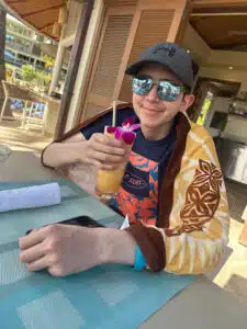 Logan - tropical drink on vacation