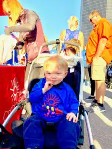 Colten in a stroller at the Sun Run