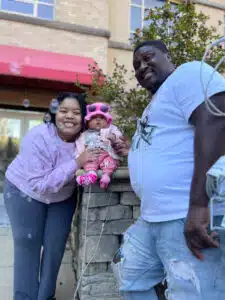 Jadai - photo in tranquility garden with mom and dad