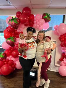 Two NICU moms with babies