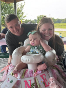 Josie first birthday with parents