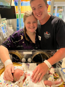 Josie in NICU with parents