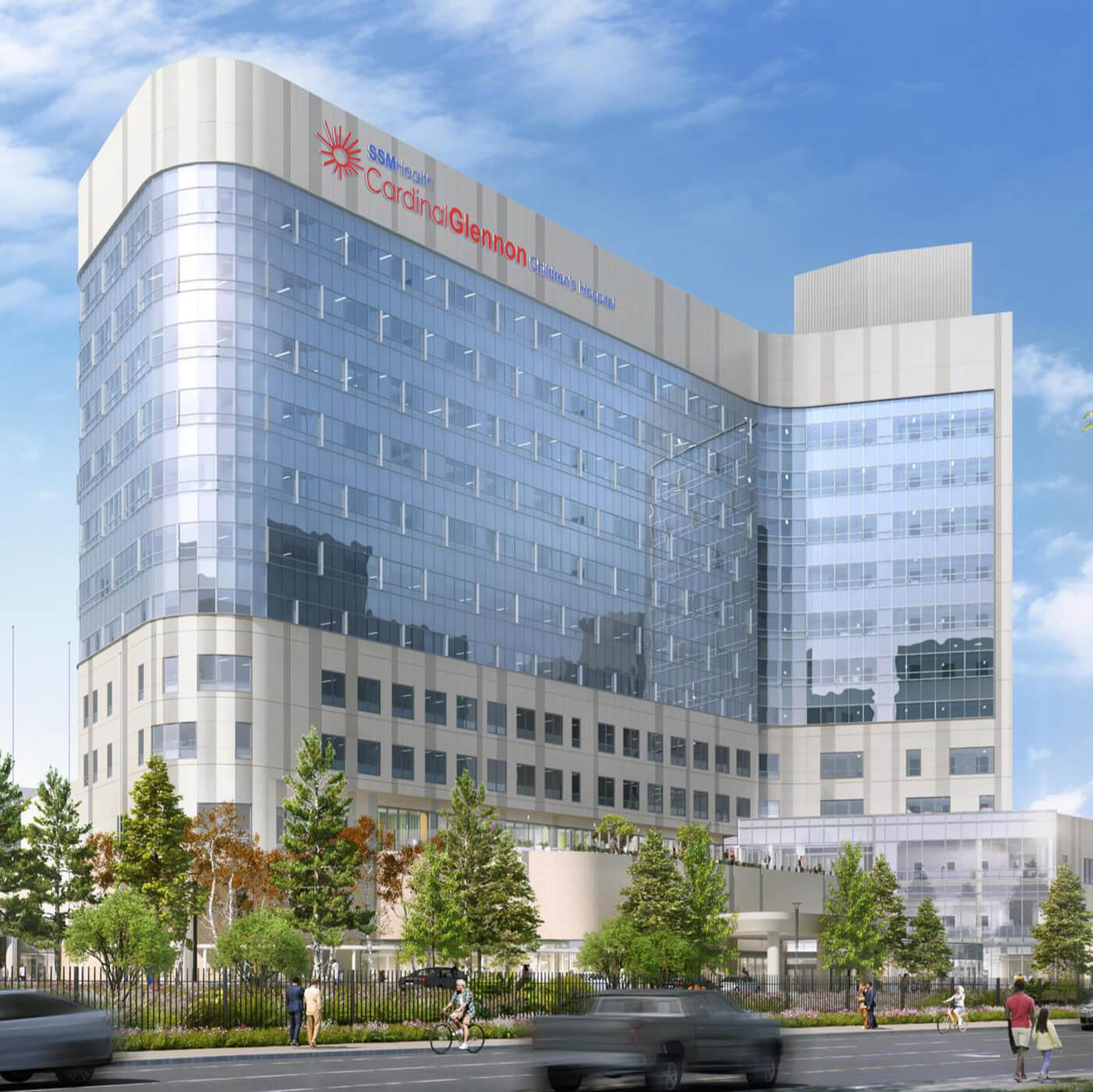 Rendering - new SSM Health Cardinal Glennon Children's Hospital at Grand and Chouteau