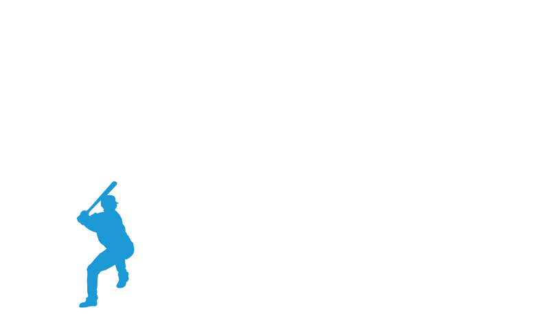 White Pledge for Patients logo with blue outline of Matt Holliday swinging a bat in the "A"