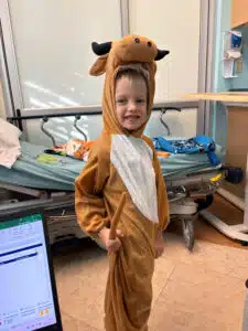 Wyatt wearing a bull costume in The Costas Center