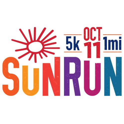 2026 Sun Run logo - 5k 1mi, October 11