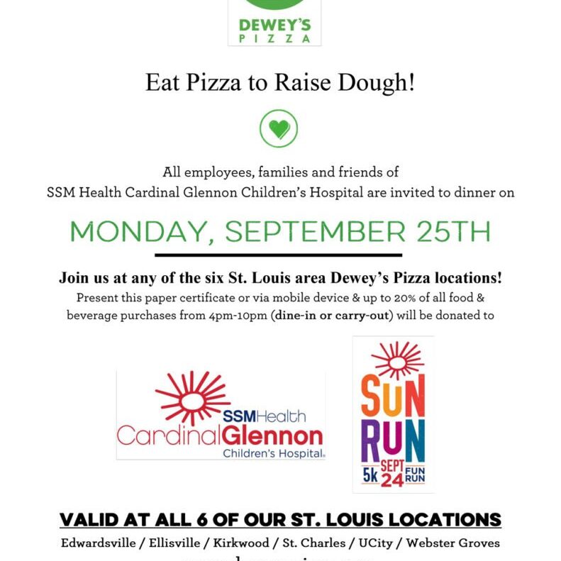 Dewey's Pizza Give Back Night for Cardinal Glennon