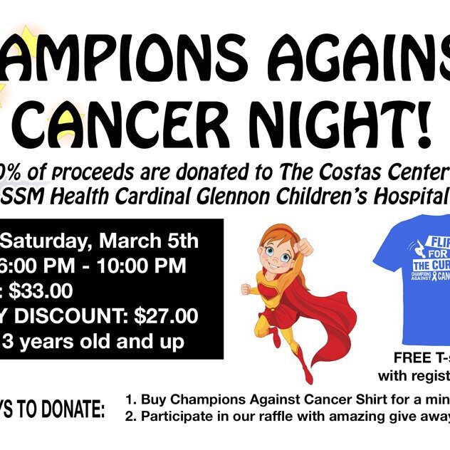 Champions Against Cancer Night at Barron Gymnastics - Saturday, March 5, 2016