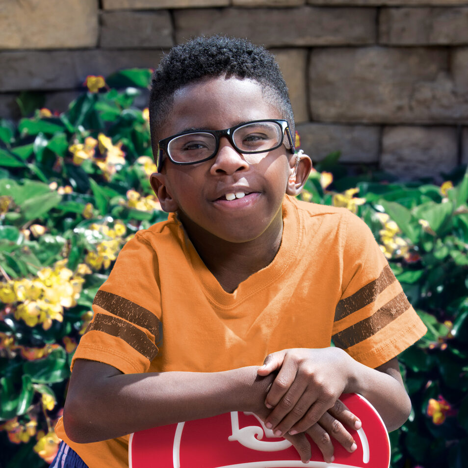 D.J. in the healing garden at Cardinal Glennon