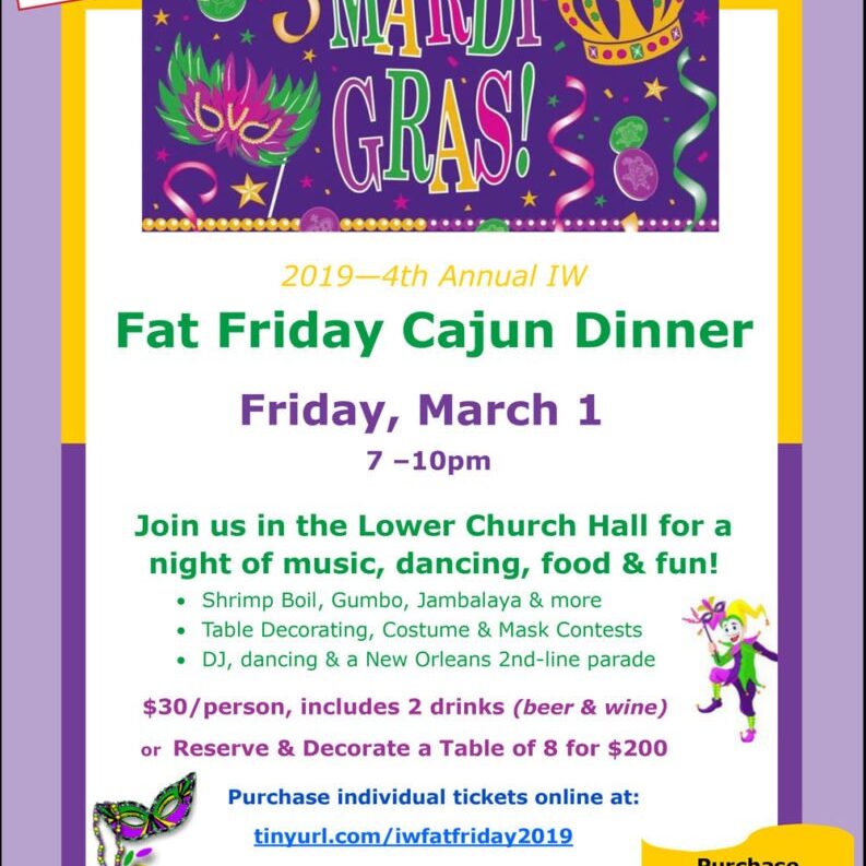 Fat Friday Cajun Dinner at Incarnate Word - Friday, March 1, 2019