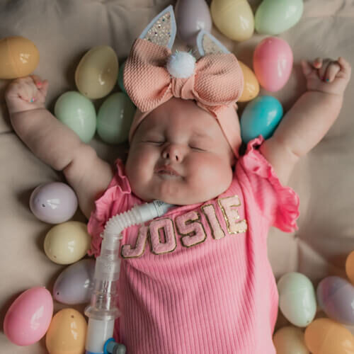 Josie Easter photo surrounded by eggs